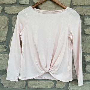 Pure JJill soft knit top.  Decorative knot at the bottom. XSP Pink. Never worn.
